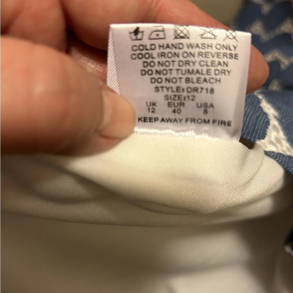 GODDIVA of London Blue and White Button-Up Dress Sz 8 NWT!! - Picture 10 of 16